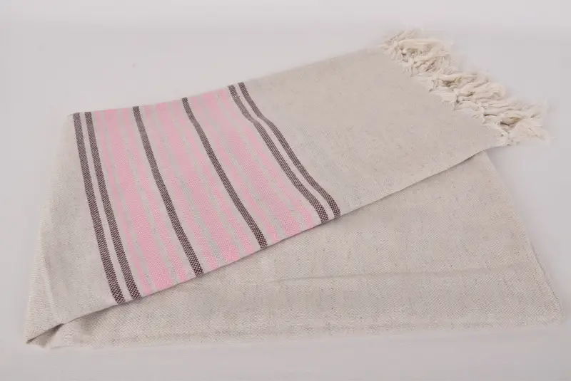 Memorial Gift, 70x40 Linen Striped Towel, Embroidered Towel, Absorbent towel, Bachelorette Beach Towel, Turkish Towel Beach, Wedding Hand Made Gift - 4