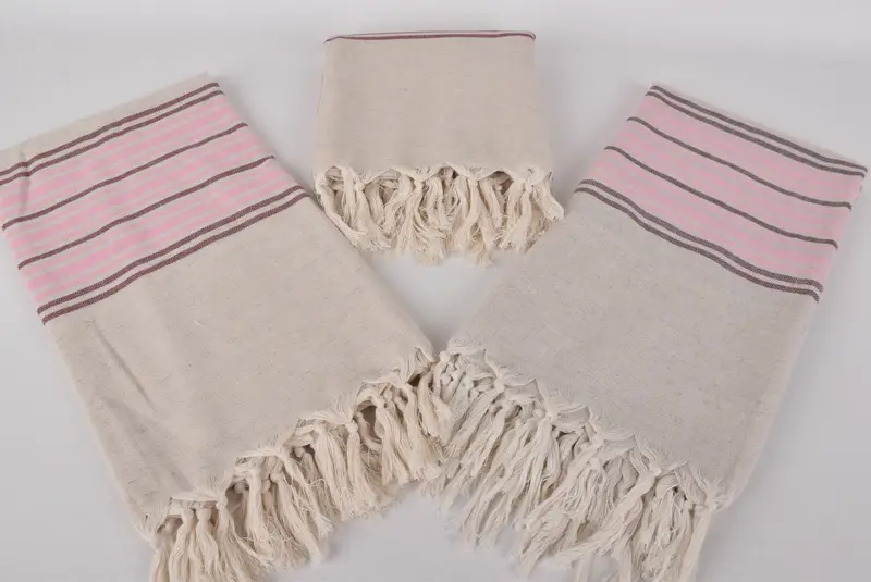 Memorial Gift, 70x40 Linen Striped Towel, Embroidered Towel, Absorbent towel, Bachelorette Beach Towel, Turkish Towel Beach, Wedding Hand Made Gift - 6