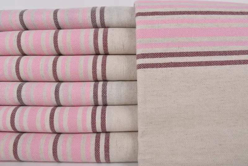 Memorial Gift, 70x40 Linen Striped Towel, Embroidered Towel, Absorbent towel, Bachelorette Beach Towel, Turkish Towel Beach, Wedding Hand Made Gift - 1