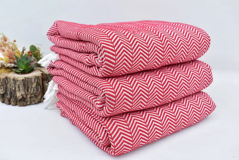 Monogram Blanket, Personalized Gift For Her, 92x76 Cotton Chevron Towel, Decorative Blanket, Custom Blanket, Beach Bachelorette Party Decorations - 2