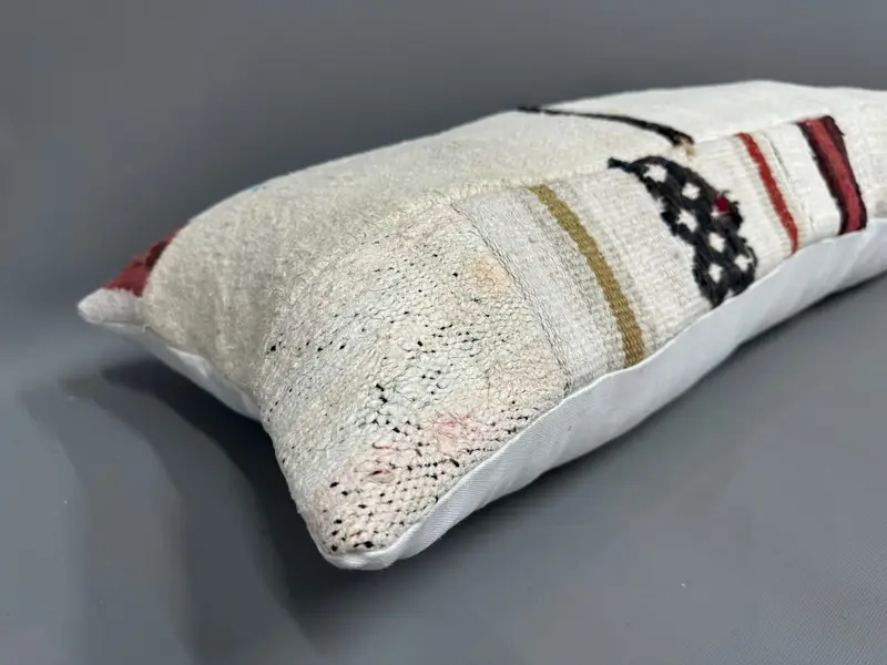 Kilim Cushion Sham, 16x48 Beige Pillow Case, Art Deco Cushion, Boho Throw Cushion, Kilim Pillow, Pillow Cover, Retro Throw Cushion, Turkish Pillow - 6