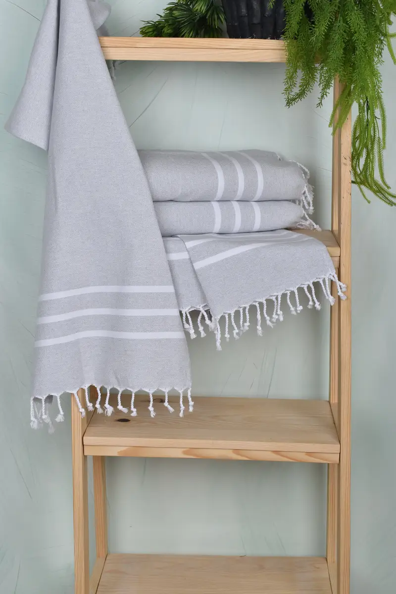 Small Bath Towels, Wedding Hand Made Gift, 40x24 Cotton Striped Towel, Monogrammed Hand Towel, Anniversary Gift For Her, Personalized Hand Towel - 6