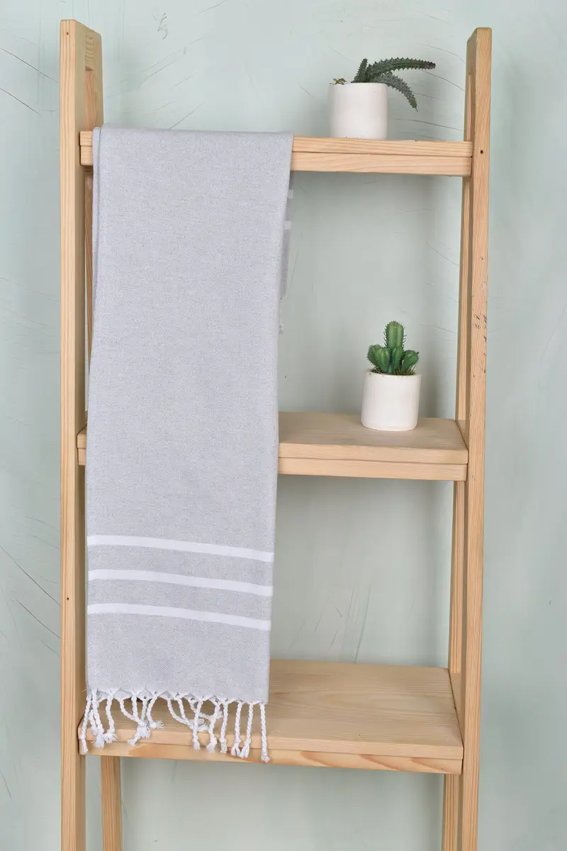Small Bath Towels, Wedding Hand Made Gift, 40x24 Cotton Striped Towel, Monogrammed Hand Towel, Anniversary Gift For Her, Personalized Hand Towel - 8