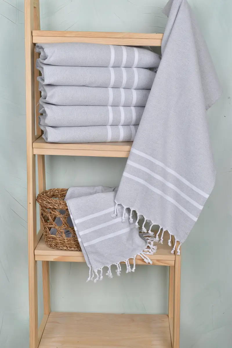 Small Bath Towels, Wedding Hand Made Gift, 40x24 Cotton Striped Towel, Monogrammed Hand Towel, Anniversary Gift For Her, Personalized Hand Towel - 3