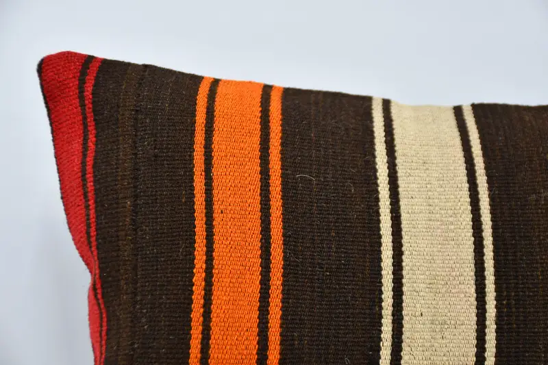 Hippie Throw Pillow Case, Pillow, 20x20 Brown Cushion Cover, Kilim Pillow, Pillow for Couch, Ethnical Kilim Rug Pillow, Bolster Pillow Sham - 2