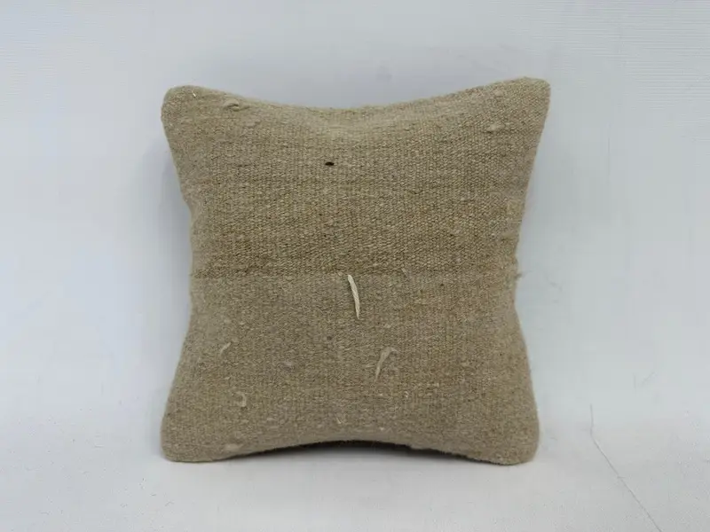 Interior Designer Pillow, 12x12 Beige Pillow Sham, Pillow Sham, Ottoman Cushion Case, Luxury Pillow Case, Kilim Cushion Sham, Boho Pillow - 1