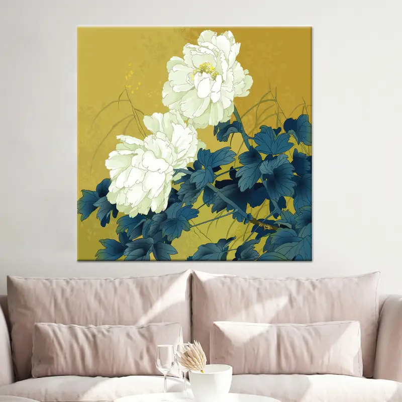 Trendy Vogue Çiçek Soyut Japon Kanvas Tablo Sanatı