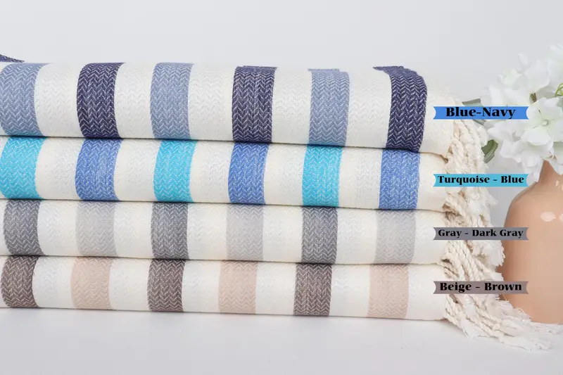 Bachelor Towel, Bachelor Party Favors, 68x40 Cotton Striped Towel, Large Turkish Towel, Custom Beach Towel, Cotton towel, Eco-Friendly Turkish Towel - 1