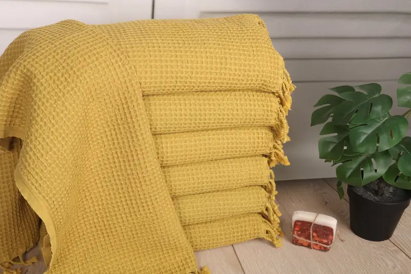 Wedding Gift Monogrammed Hand Towel Gold Cotton, 20x40 Inches