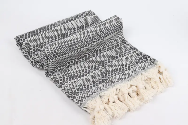 Turkish Towel Beach, Travel towel, Bachelor Gift, Personalized Bridesmaid Gift, Turkish fouta towel for outdoor use, 70x38 Cotton Diamond Towel - 6