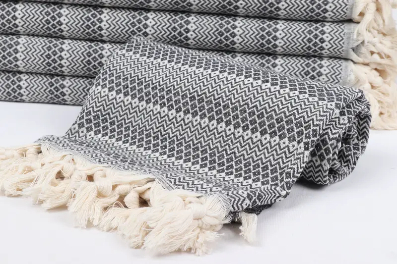 Turkish Towel Beach, Travel towel, Bachelor Gift, Personalized Bridesmaid Gift, Turkish fouta towel for outdoor use, 70x38 Cotton Diamond Towel - 4