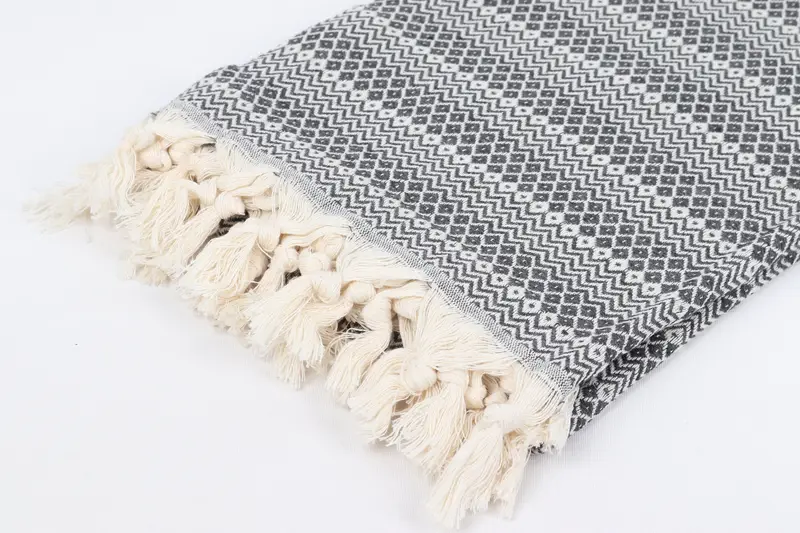 Turkish Towel Beach, Travel towel, Bachelor Gift, Personalized Bridesmaid Gift, Turkish fouta towel for outdoor use, 70x38 Cotton Diamond Towel - 7