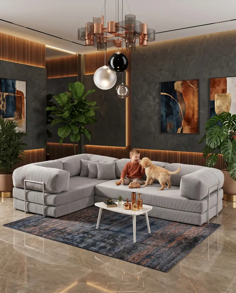 Modern Home Couch, Cozy Living Couch, Minimal Decor Sofa, Modern Decor Couch, Chill Room Sofa, Comfort Lounge Sofa, Low Lounge Sofa, Velvet Couch product image