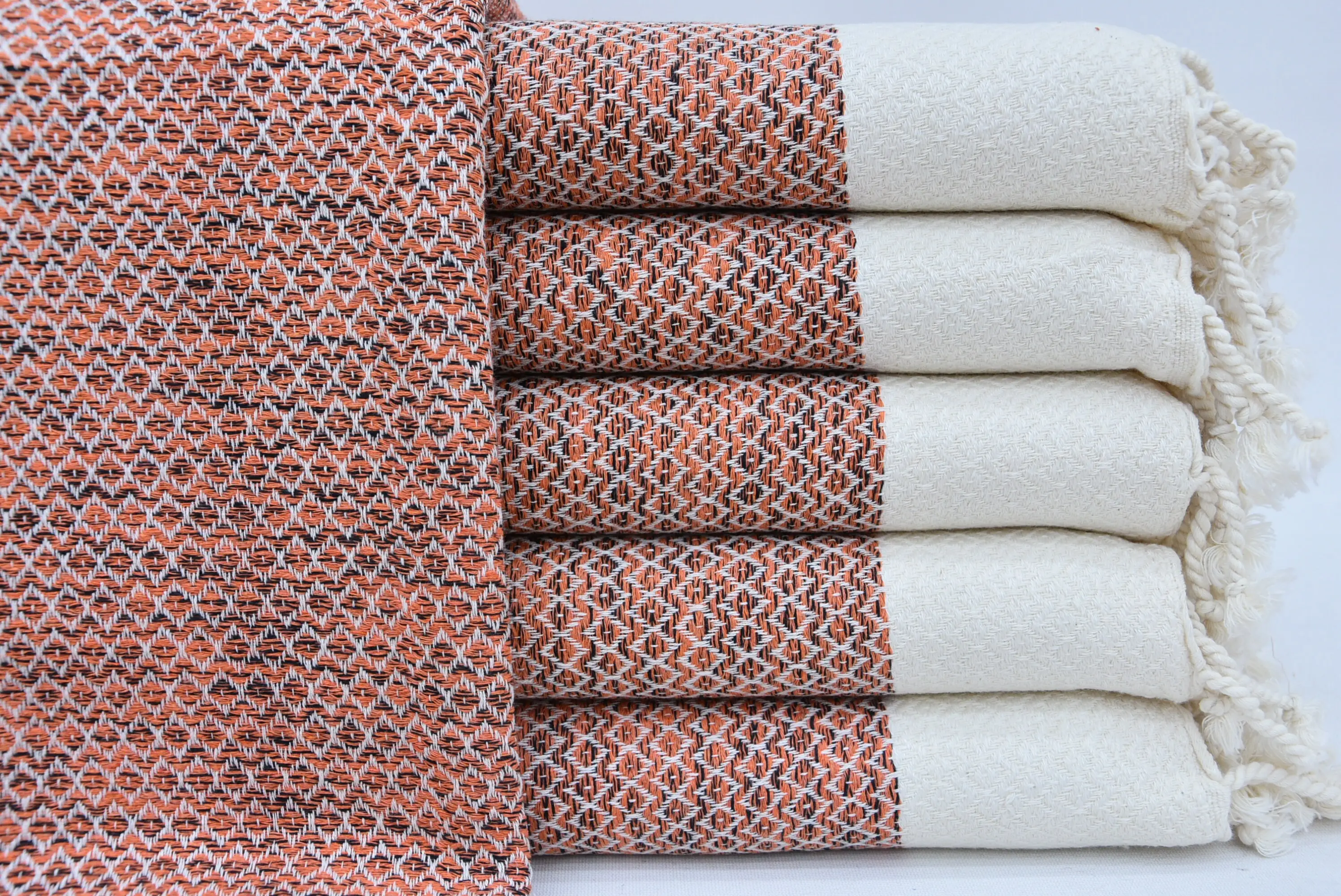 Turkish Beach Towel Special Design Orange, 40x78 - 1