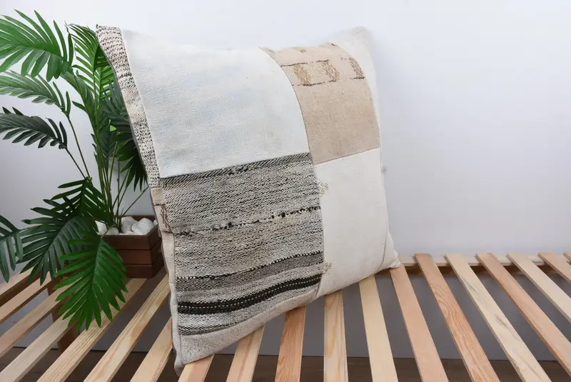 Pillow Case, Gift Pillow, 28x28 White Pillow Sham, Boho Pillow Sham Cover, Pastel Pillow Sham, Boho Pillow, Vintage Pillow - 4