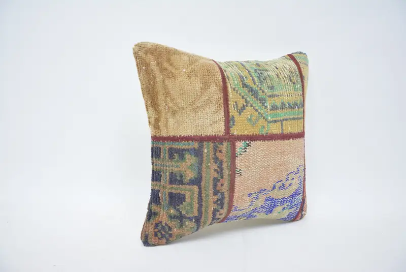 16x16 Brown Cushion Cover, Pillow for Sofa, Antique Pillows, Cushion Cover, Vintage Kilim Pillow, Handwoven Pillow Cover Cushion, Accent Cushion - 3