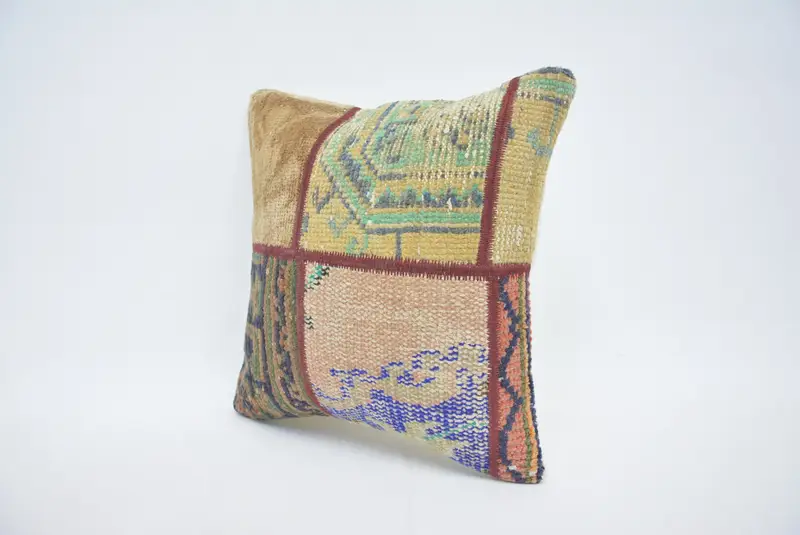 16x16 Brown Cushion Cover, Pillow for Sofa, Antique Pillows, Cushion Cover, Vintage Kilim Pillow, Handwoven Pillow Cover Cushion, Accent Cushion - 4