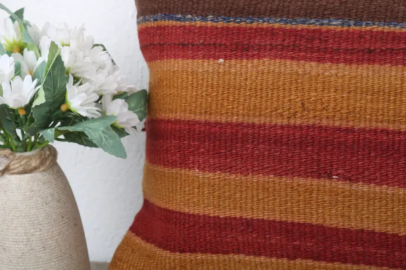 Cushion, 12x24 Orange Cushion Cover, Handmade Kilim Cushion, Garden Cushion Cover, Antique Pillows, Pillow for Sofa, Handmade Throw Cushion Case - 3