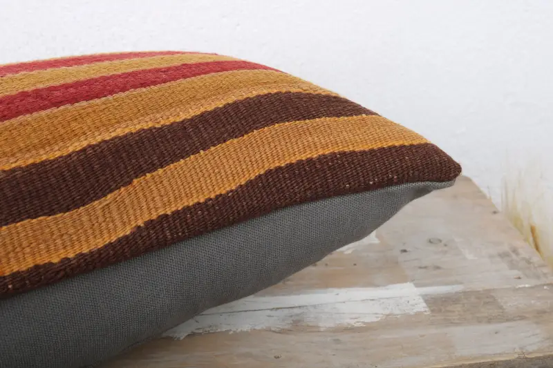 Cushion, 12x24 Orange Cushion Cover, Handmade Kilim Cushion, Garden Cushion Cover, Antique Pillows, Pillow for Sofa, Handmade Throw Cushion Case - 6