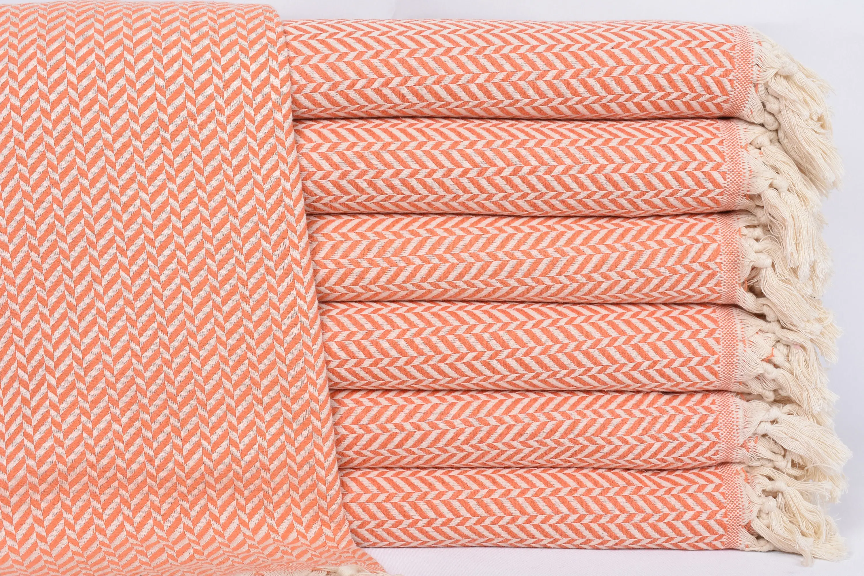 Bridesmaid Gift Personalized Light Orange Chevron Towel, 70x40 Inches - 1