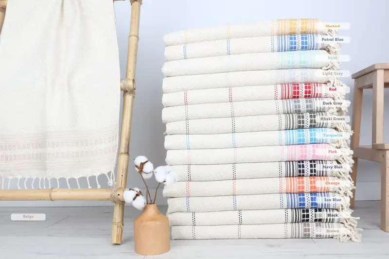 40x20 Linen Striped Towel, Valentine Day Gift For Her, Personalized Hand Towel, Personalized Dish Towel, House Warming Gift, Custom Hand Towel - 2