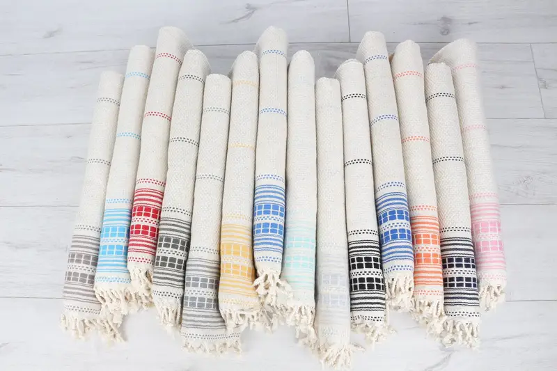 40x20 Linen Striped Towel, Valentine Day Gift For Her, Personalized Hand Towel, Personalized Dish Towel, House Warming Gift, Custom Hand Towel - 6