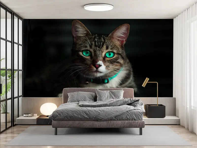 Cat Lover Gift Wall Mural,Bright Wall Paper,Lovely Cat Wallpaper,3d Wall Paper,Custom Wall Paper,Cat Mural,Small Cat Wall Paper, - 5