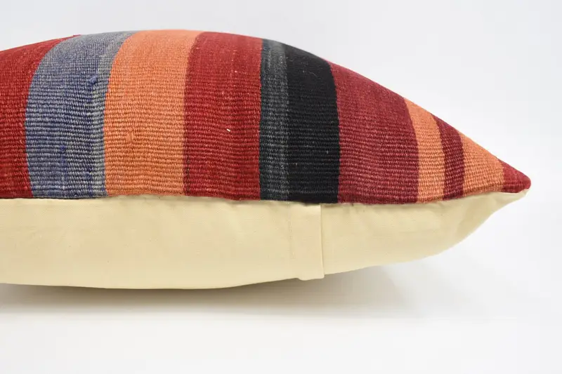 Interior Designer Pillow, Boho Throw Pillow Sham, 24x24 Red Cushion Cover, Kilim Cushion Sham, Pillow Case, Handmade Kilim Cushion - 5