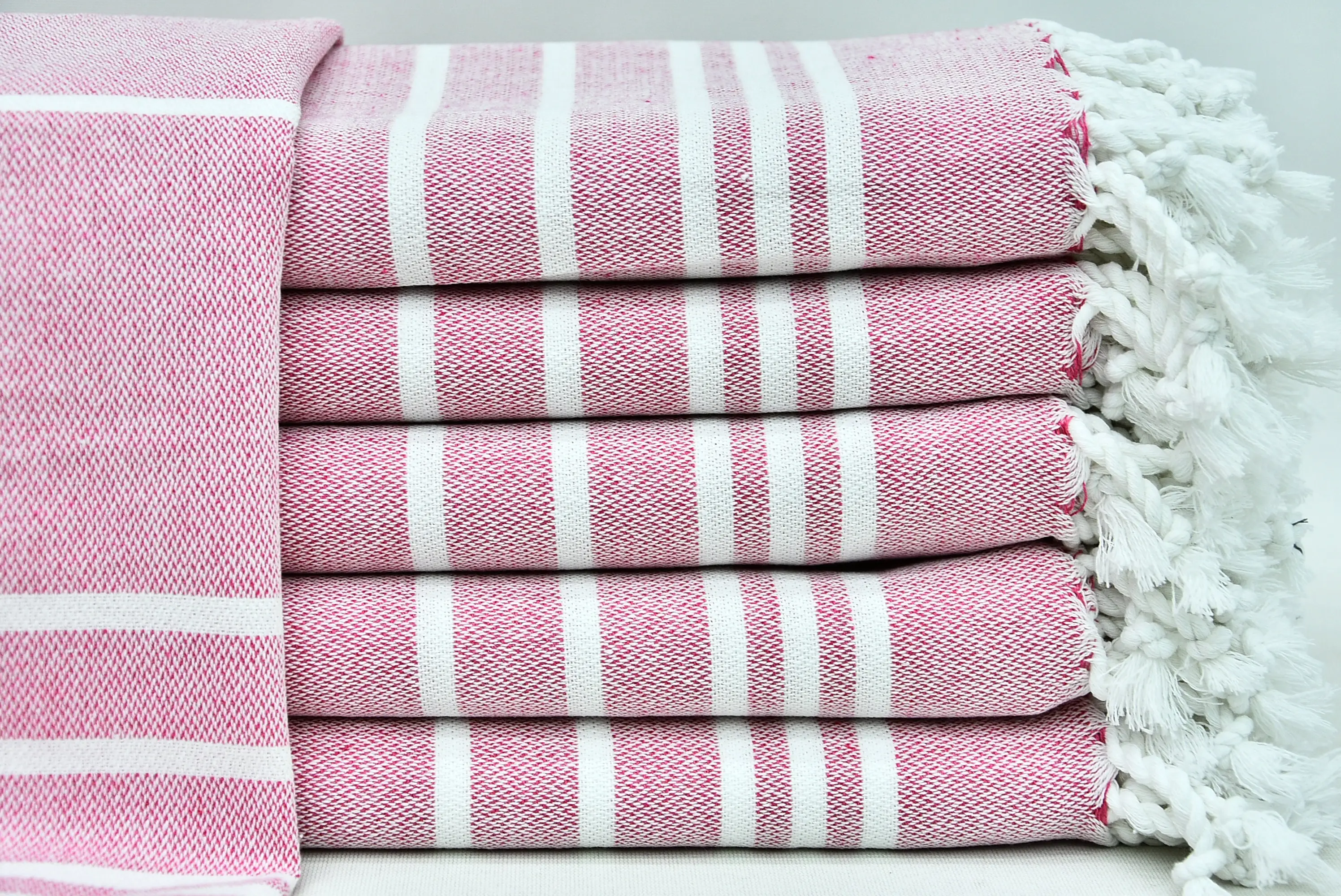 Turkish Hand Towel Cotton Peshkir Kitchen Towel Pink, 20x38 - 1