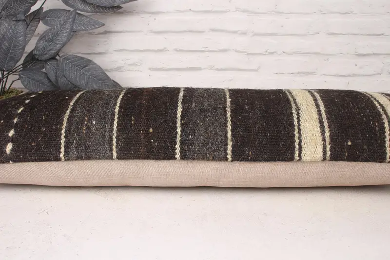 Pillow Cover, 12x36 Brown Cushion, Handmade Kilim Cushion, Customized Cushion Case, Boho Pillow Sham Cover, Christmas Cushion Cover, Boho Pillow - 5
