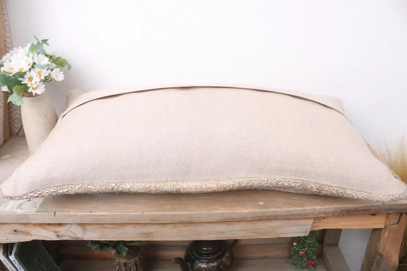 Vintage Kilim Throw Pillow, 12x24 Beige Pillow Case, Pillow Case, Muted Pillow Case, Turkish Kilim Pillow, Pillow for Sofa, Sustainable Pillow Sham - 7