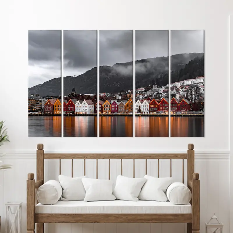 Mountain Canvas Art, Coastal Wall Art, Norway Art Decor, Farmhouse Art, Canvas Wall Art, Home Decor Art, Modern Wall Art, Canvas Art - 4