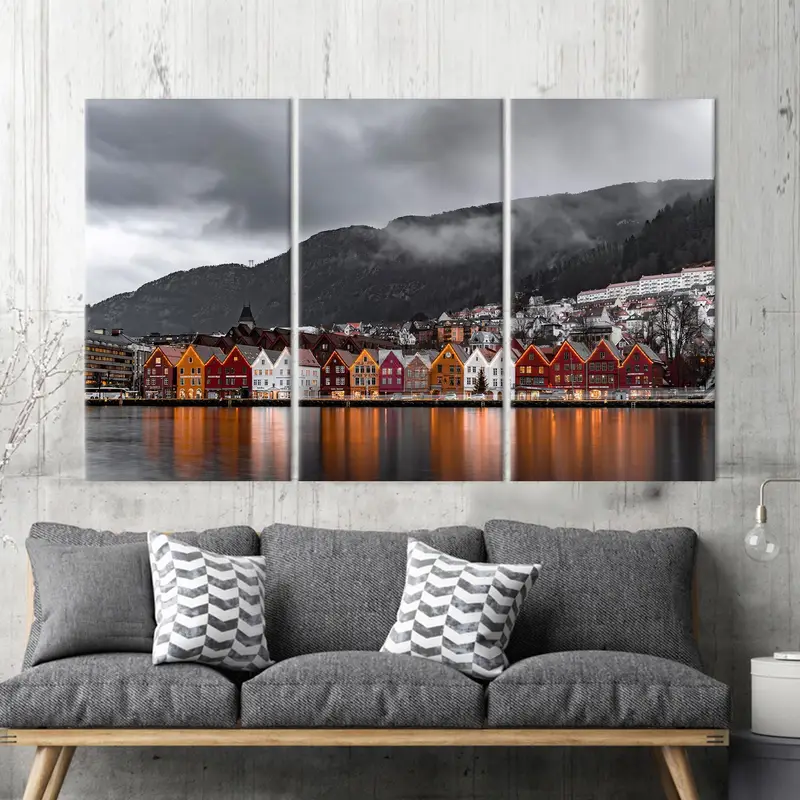 Mountain Canvas Art, Coastal Wall Art, Norway Art Decor, Farmhouse Art, Canvas Wall Art, Home Decor Art, Modern Wall Art, Canvas Art - 2