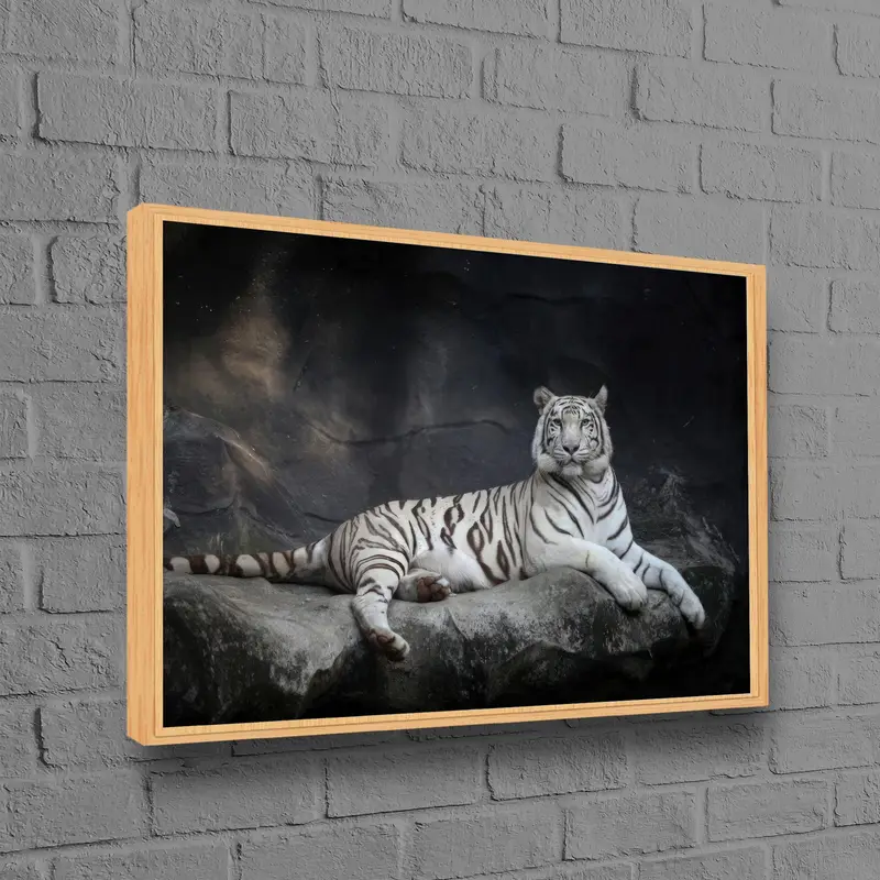 高級男の洞窟の装飾用のモダンなホワイトタイガーキャンバスプリント