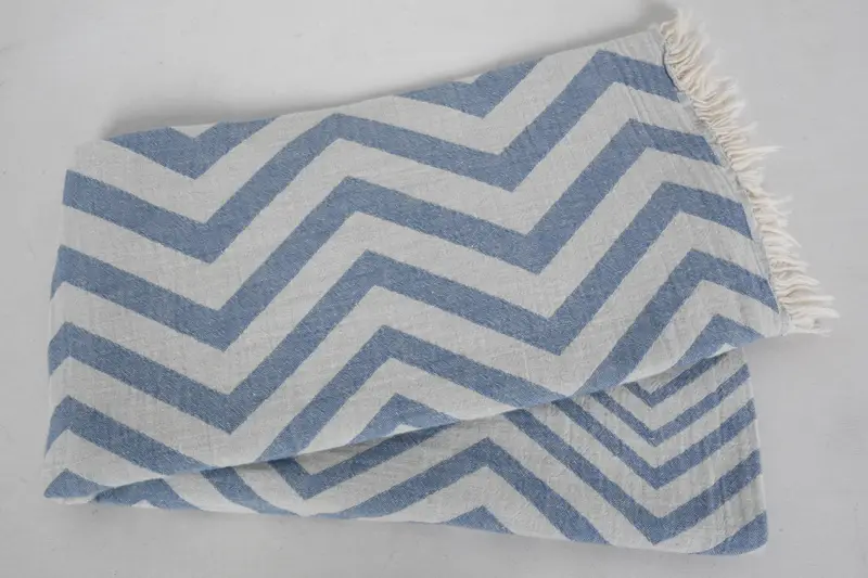 Personalized Towel, Wedding For Favor, 70x40 Cotton Zigzag Design Towel, Custom Wedding Gift, Best Beach Towel, Pool Towels, Organic Beach Towel - 6