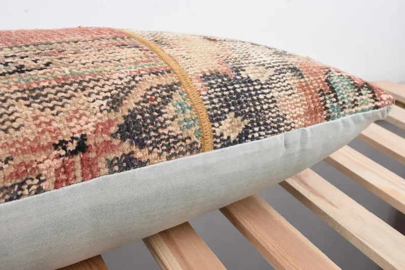 Kilim Pillow Cover, Boho Pillow, Kilim Cushion Sham, Cushion Cover, Handmade Throw Pillow Case, 12x43 Beige Pillow Sham, Tribal Cushion Case - 7