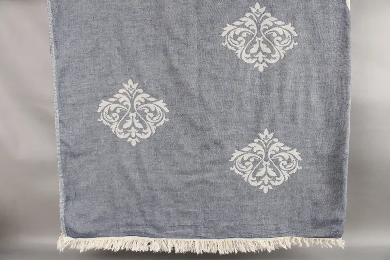 Sofa Blanket Navy Baroque Throw Designer, 60x71 Inches