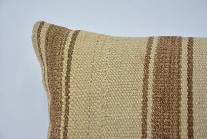 Vintage Kilim Pillow, Kilim Pillow Cover, 16x24 Beige Cushion Case, Boho Pillow, Cushion, Traditional Pillow Case, Ethnic Throw Cushion Case - 2