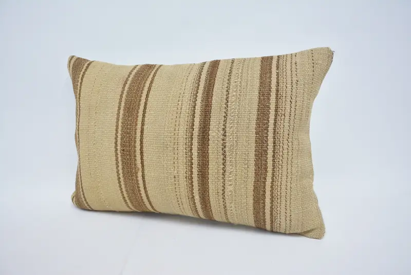 Vintage Kilim Pillow, Kilim Pillow Cover, 16x24 Beige Cushion Case, Boho Pillow, Cushion, Traditional Pillow Case, Ethnic Throw Cushion Case - 4