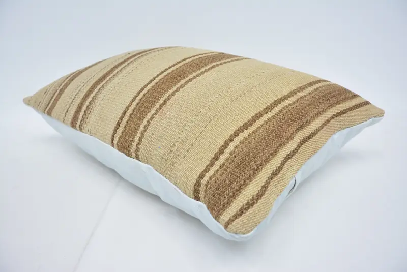 Vintage Kilim Pillow, Kilim Pillow Cover, 16x24 Beige Cushion Case, Boho Pillow, Cushion, Traditional Pillow Case, Ethnic Throw Cushion Case - 6