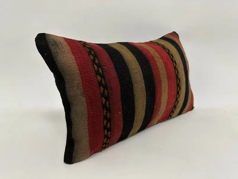 Ethnic Throw Pillow, 12x20 Blue Pillow, Pillow, Home Decor Pillow, Kilim Cushion Sham, Turkish Pillow, Anatolian Cushion Case, Boho Throw Pillow - 3