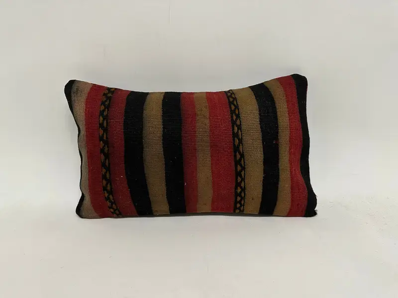 Ethnic Throw Pillow, 12x20 Blue Pillow, Pillow, Home Decor Pillow, Kilim Cushion Sham, Turkish Pillow, Anatolian Cushion Case, Boho Throw Pillow - 1