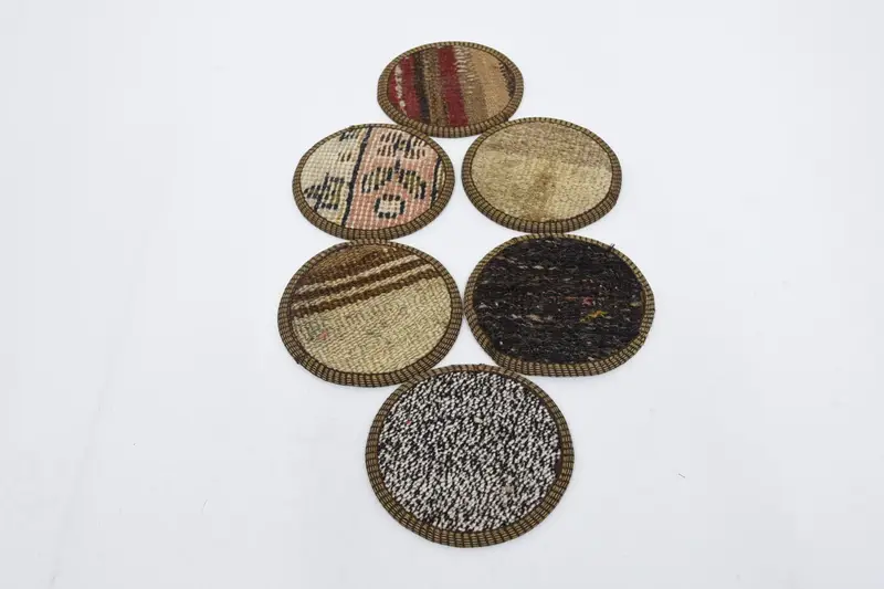 Bohem Bej ve Kahverengi Yuvarlak Bardak Altlığı, Çok Yönlü Bohem Bardak Altlığı