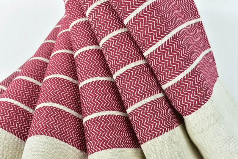 Organic Turkish towel, Organic cotton peshtemal for spa and beach, House Warming Gift, Beach Towel Bulk, Gift For Him, 68x40 Linen Zig zag Towel - 5