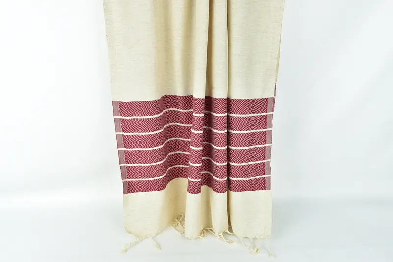 Organic Turkish towel, Organic cotton peshtemal for spa and beach, House Warming Gift, Beach Towel Bulk, Gift For Him, 68x40 Linen Zig zag Towel - 8