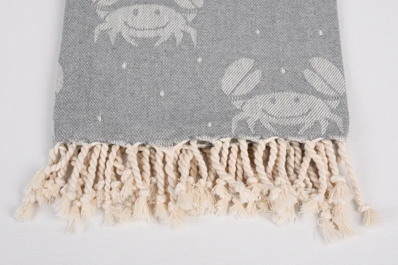 Oversized Beach Towel, Family Gift, Turkish bath towel, Bachelorette Party Gifts, 68x40 Cotton Crab Design Towel, Personalized Gift, Scarf Towel - 4