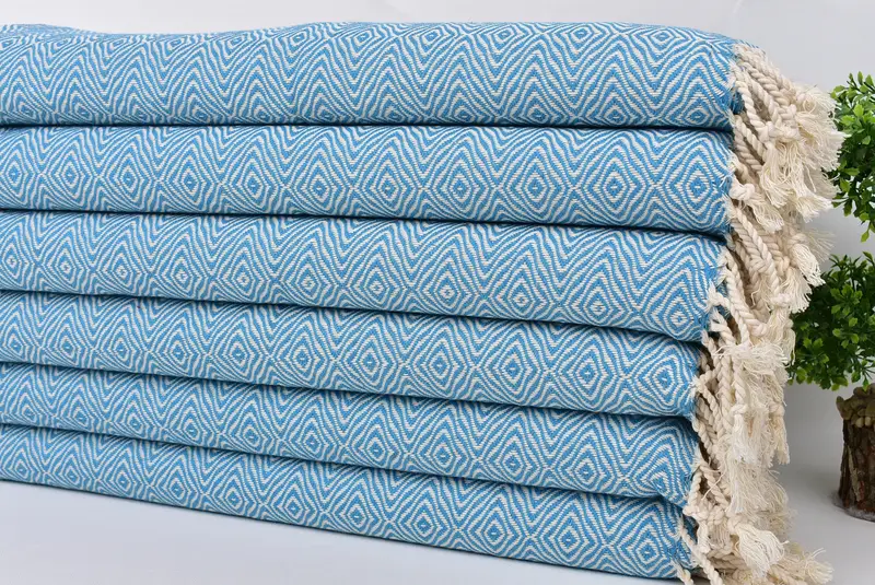 Monogrammed Hand Towel, 36x18 Cotton Zigzag Diamond Towel, Grandma Gift, Guest Towel, Personalized Hand Towel, Personalized Gift, Holiday Towel - 3