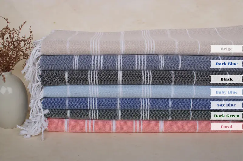 Monogrammed Hand Towel, Personalized Gift, Bridesmaid Gift, Custom Hand Towel, 38x18 Cotton Striped Towel, Birthday Gift, Customized Turkish Towel - 1