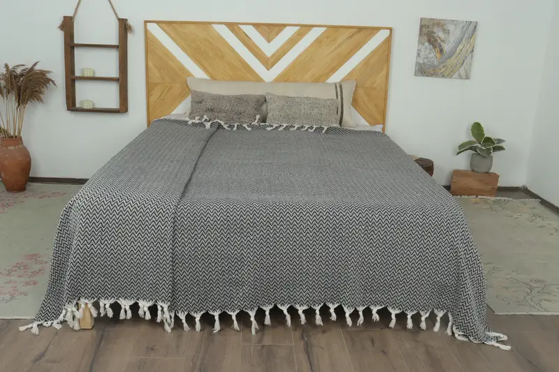 Housewarming Gift, Bachelorette Gifts, Turkish Tablecloth, Beach Blanket, Bachelorette Party Favors, 76x64 Cotton Zig zag Towel, Organic Throw - 1
