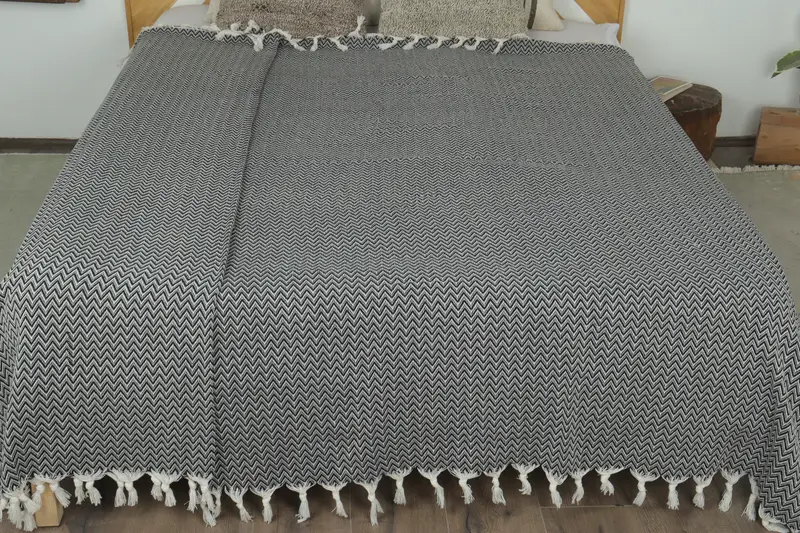 Housewarming Gift, Bachelorette Gifts, Turkish Tablecloth, Beach Blanket, Bachelorette Party Favors, 76x64 Cotton Zig zag Towel, Organic Throw - 8